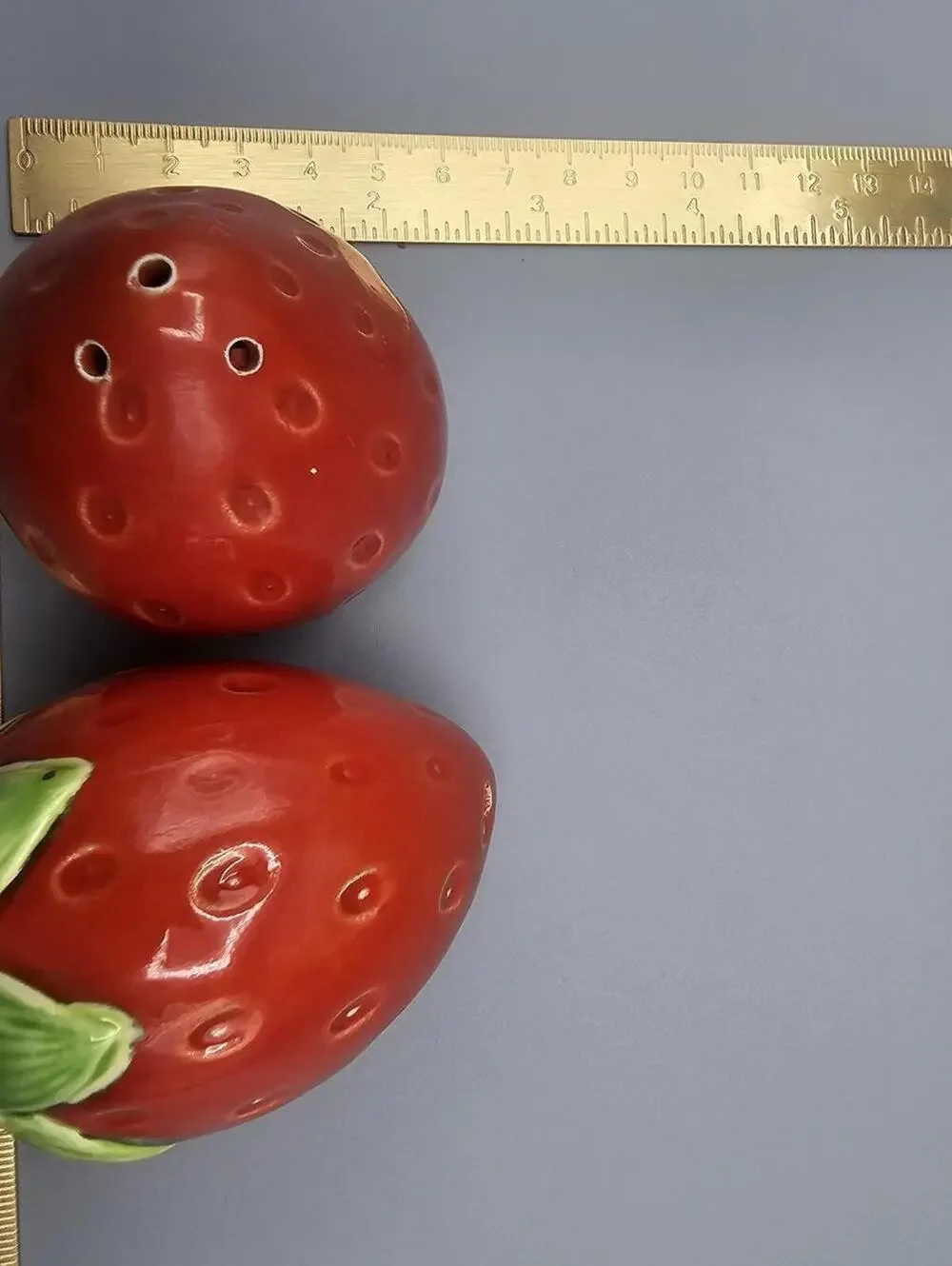 Vintage Ceramic Strawberry Salt and Pepper Shakers